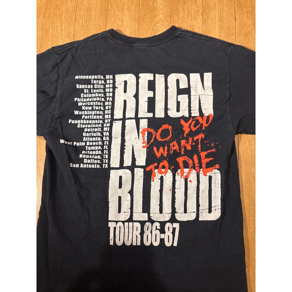 Slayer Reign In Blood Tour 86-87 Graphic T-Shirt Black Small Thrash Metal Tee - Picture 7 of 7